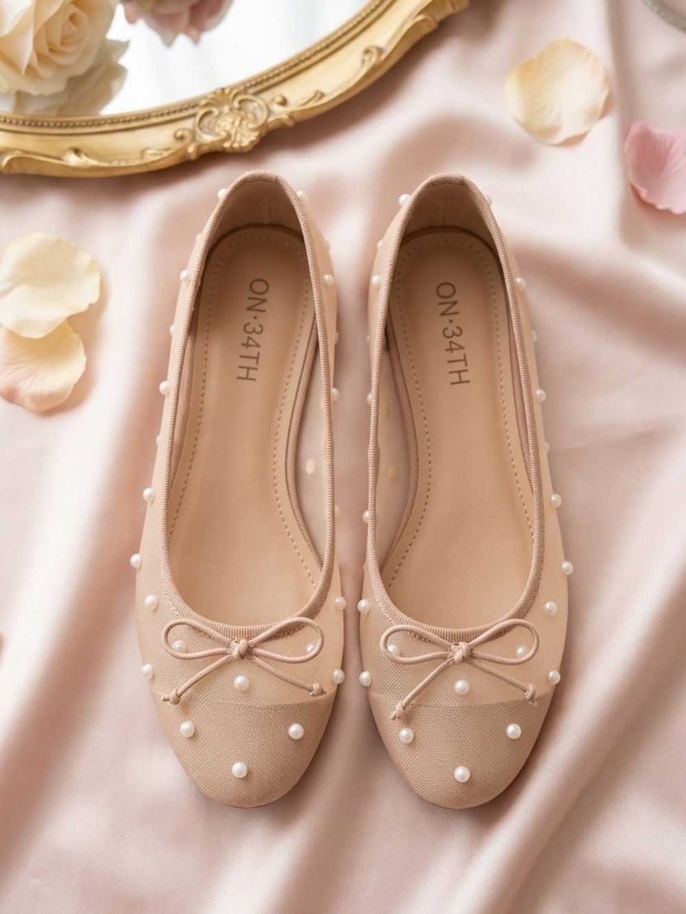 ON-34TH Blush Pearl Accent Ballet Flats - Women (Floor Sample)
